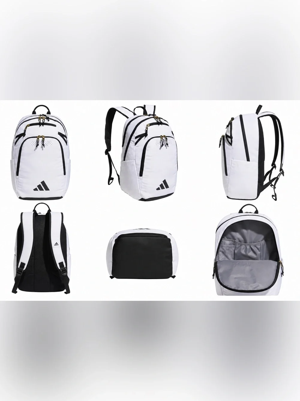 White and Black Adidas Defender 5 Backpack